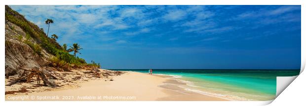 Panoramic paradise island travel destination in the Bahamas Print by Spotmatik 