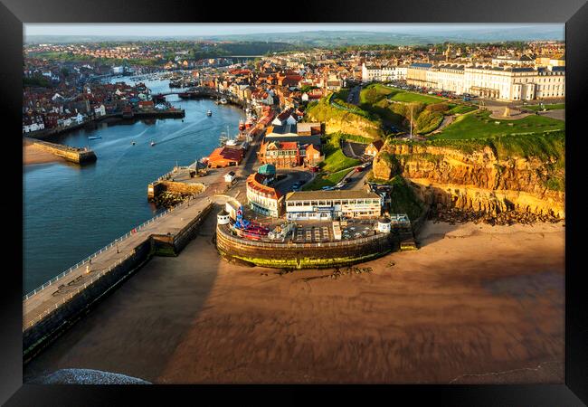Whitby West Cliff Framed Print by Tim Hill