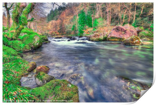 River Llugwy Betws Y Coed Snowdonia Print by Darren Wilkes