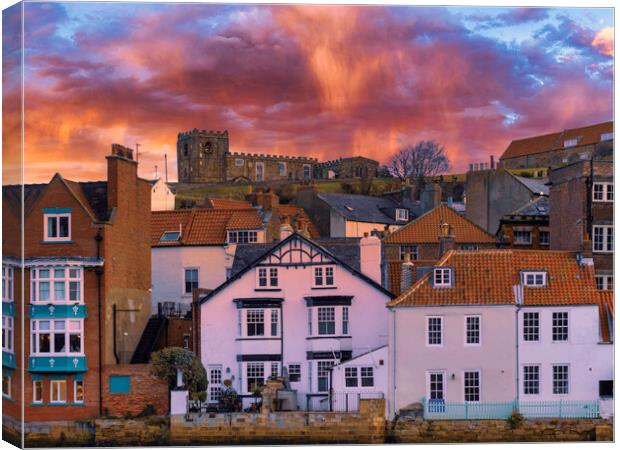 Stunning Whitby Harbourside Sky Canvas Print by Tim Hill