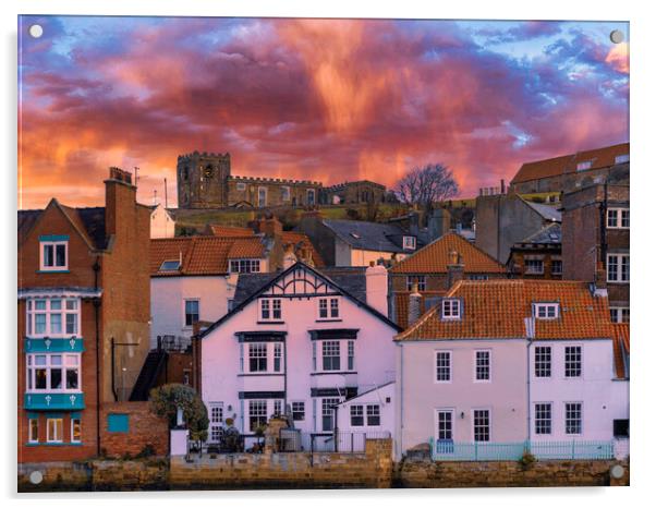 Stunning Whitby Harbourside Sky Acrylic by Tim Hill