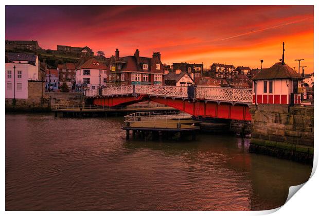 The Historic Swing Bridge of Whitby Print by Tim Hill