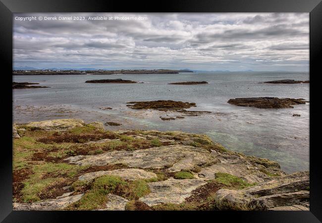 A view of Trearddur Bay from Lon Isallt, Anglesey Framed Print by Derek Daniel
