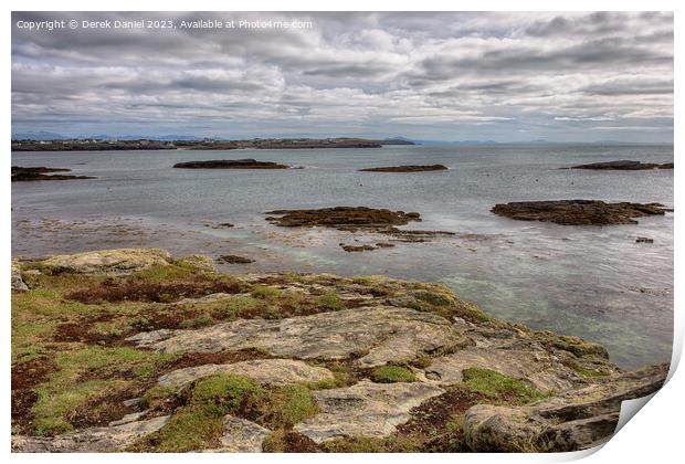 A view of Trearddur Bay from Lon Isallt, Anglesey Print by Derek Daniel