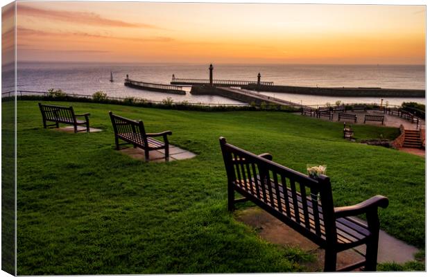 Whitby West Cliff Canvas Print by Tim Hill