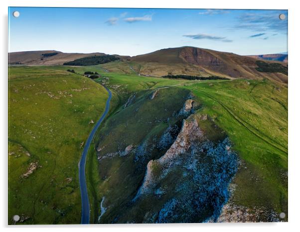 Winnats Pass to Mam Tor from Above Acrylic by Tim Hill