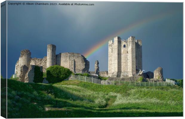 Conisbrough Castle Canvas Print by Alison Chambers