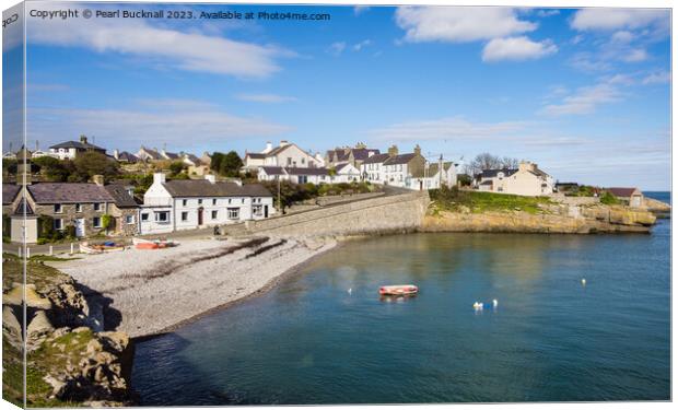 Moelfre Beach Anglesey Canvas Print by Pearl Bucknall
