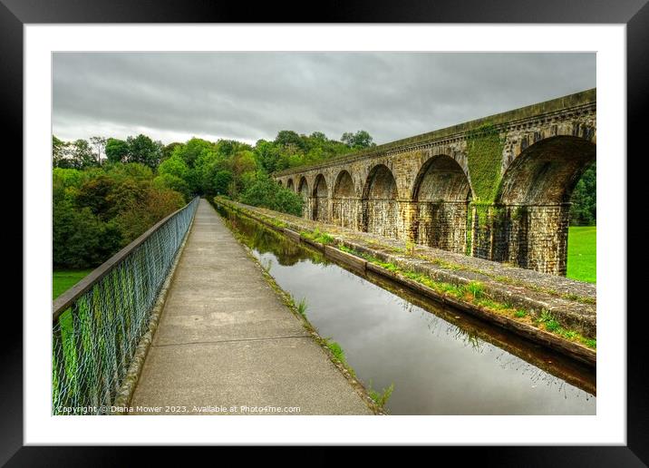 Chirk Aqueduct and Railway Viaduct Framed Mounted Print by Diana Mower