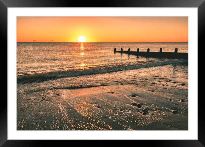 Withernsea Beach Sunrise, East Yorkshire Framed Mounted Print by Tim Hill