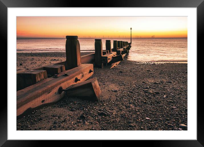 Withernsea Wave Break, Yorkshire Coast Framed Mounted Print by Tim Hill