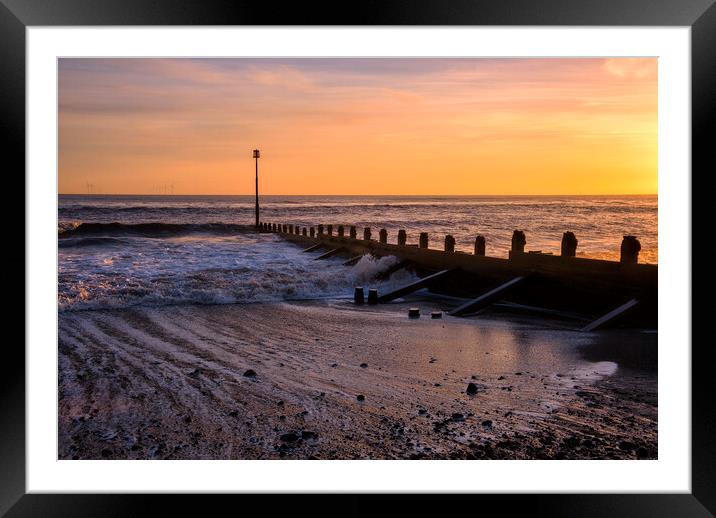 Sunrise over Withernsea beach Framed Mounted Print by Tim Hill