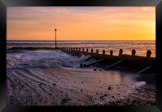 Sunrise over Withernsea beach Framed Print by Tim Hill