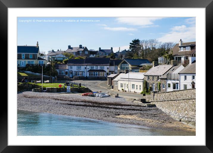 Moelfre Beach Anglesey Framed Mounted Print by Pearl Bucknall