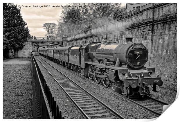 Steam train Galatea heads through Sydney Gardens Bath  Print by Duncan Savidge