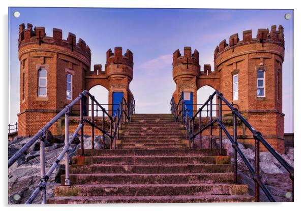 Pier Towers or Castle at Withernsea in Yorkshire Acrylic by Tim Hill