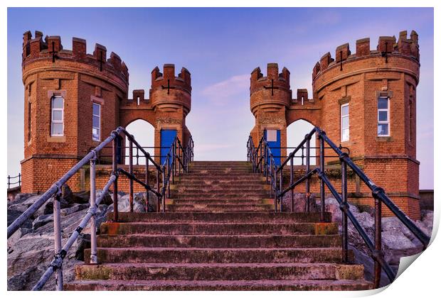Pier Towers or Castle at Withernsea in Yorkshire Print by Tim Hill