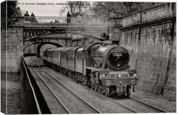 Steam train Galatea heads through Sydney Gardens Bath  Canvas Print by Duncan Savidge