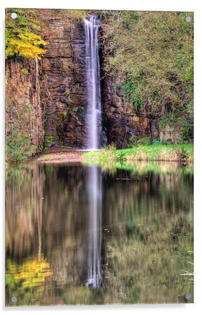 Parc Cwm Darran Waterfall Acrylic by Steve Purnell