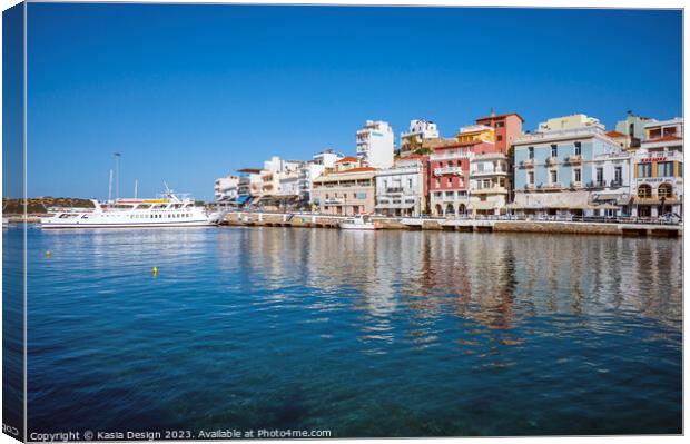 Agios Nikolaos Harbour, Isle of Crete, Greece Canvas Print by Kasia Design