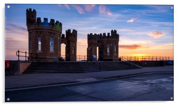 Pier Towers, Withernsea Acrylic by Tim Hill