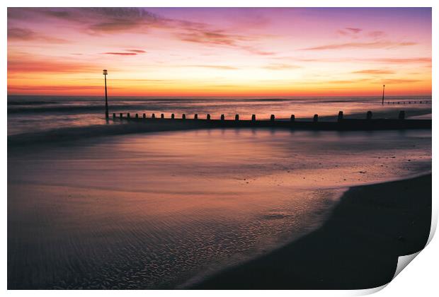 Withernsea Yorkshire Coast Sunrise Print by Tim Hill