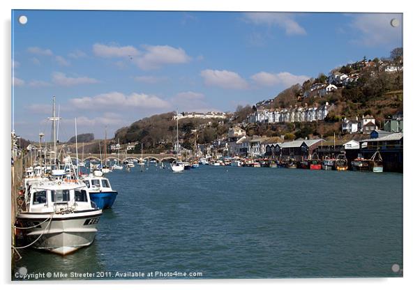 Looe Harbour Acrylic by Mike Streeter