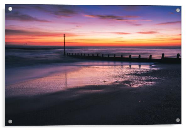 The Mesmerising Beauty of Withernsea Sunrise Acrylic by Tim Hill