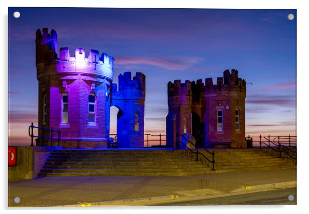 Pier Towers Withernsea Acrylic by Tim Hill