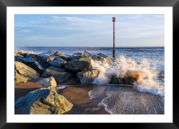 Breaking Wave, Withernsea Beach Framed Mounted Print by Tim Hill