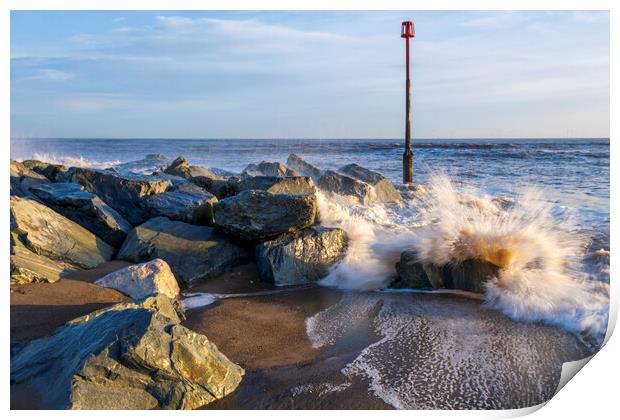 Breaking Wave, Withernsea Beach Print by Tim Hill