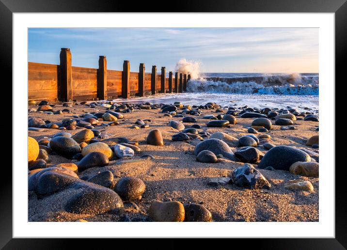 Golden Waves on Withernsea Beach Framed Mounted Print by Tim Hill