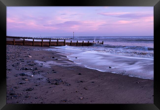 Withernsea Beach at Dawn Framed Print by Tim Hill