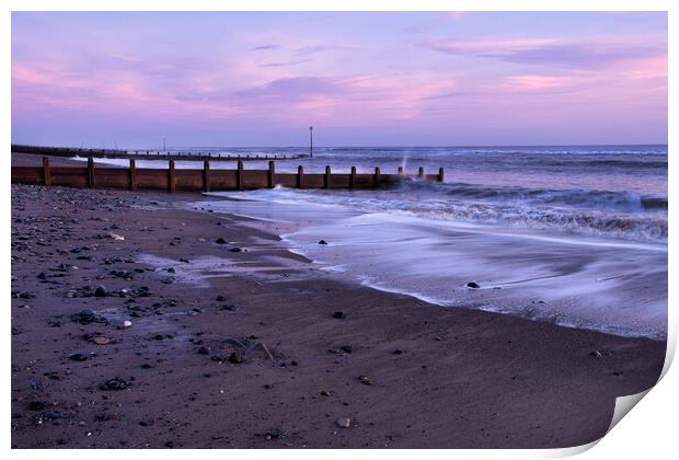 Withernsea Beach at Dawn Print by Tim Hill