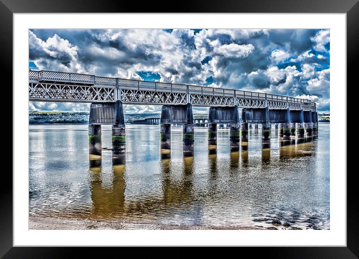 Tay Railway Bridge Framed Mounted Print by Valerie Paterson