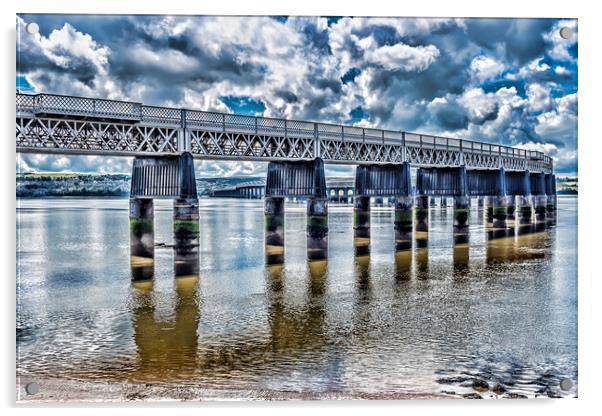 Tay Railway Bridge Acrylic by Valerie Paterson