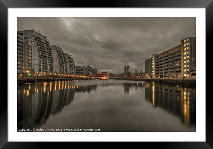 Old Manchester Docks - Salford Quay Framed Mounted Print by Richard Perks