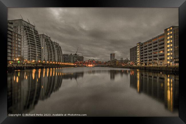 Old Manchester Docks - Salford Quay Framed Print by Richard Perks