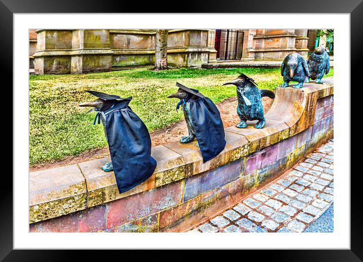 Penguin Parade Dundee Framed Mounted Print by Valerie Paterson