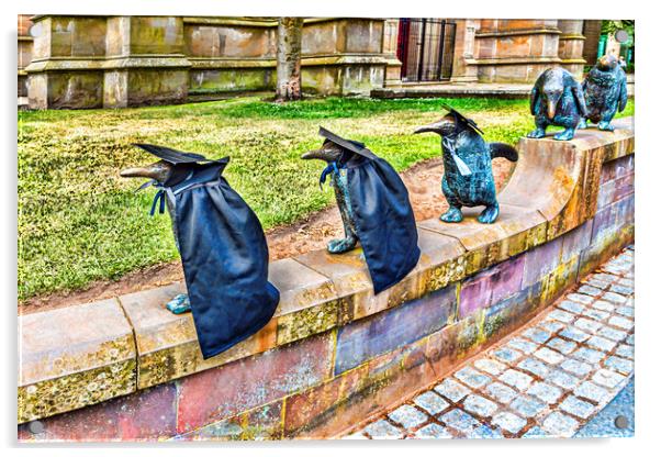 Penguin Parade Dundee Acrylic by Valerie Paterson