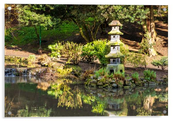 Serene Japanese Garden in Yorkshire Acrylic by Tim Hill