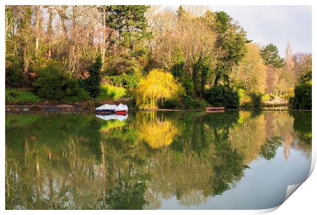 Peaceful reflections on Scarboroughs Boating Lake Print by Tim Hill