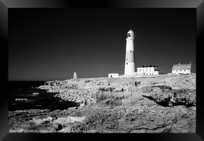 Portland bill lighthouse 871 Framed Print by PHILIP CHALK