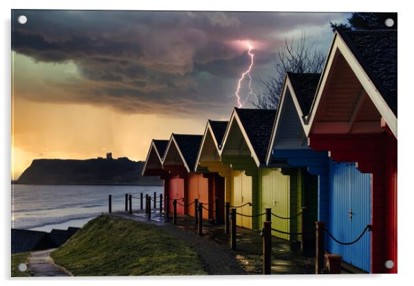 Dramatic Scarborough Beach Huts Acrylic by Tim Hill