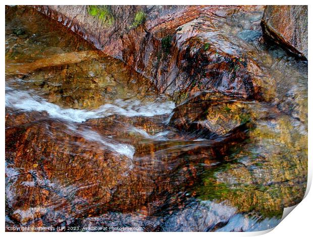 WET ROCKS.. WILD HIGHLANDS / 5 SISTERS -kintail-sc Print by dale rys (LP)