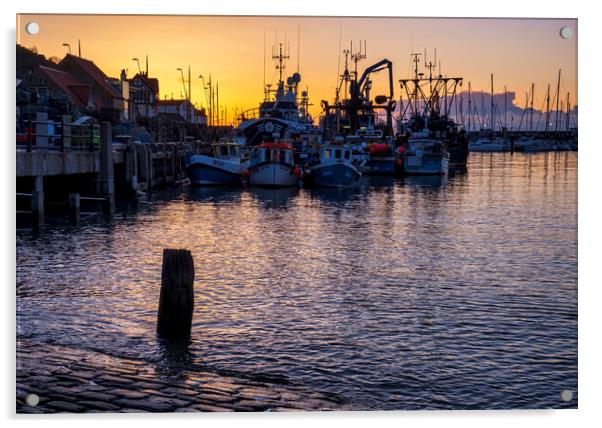 Serenity at Scarborough Harbour Acrylic by Tim Hill