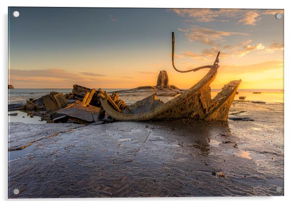 Admiral Von Tromp Shipwreck, Saltwick Bay Acrylic by Tim Hill