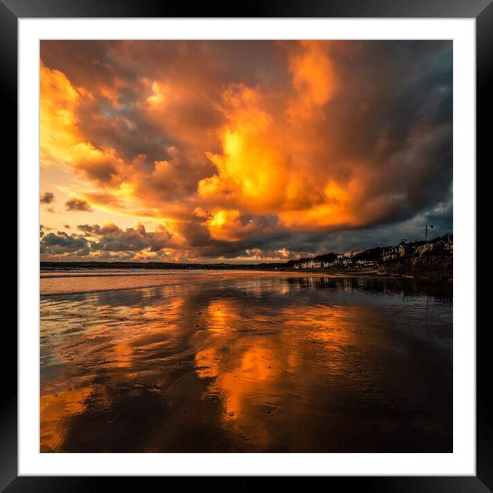 Sunrise Clouds Over Filey Beach Framed Mounted Print by Tim Hill