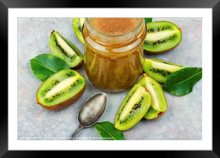 Jar of kiwi jam or marmalade Framed Mounted Print by Mykola Lunov Mykola
