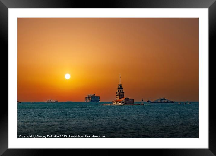 Maiden's Tower (Kiz Kulesi).  Framed Mounted Print by Sergey Fedoskin